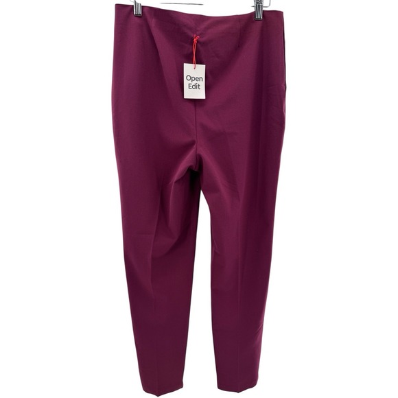 Open Edit Plum Purple‎ Tapered Pants Size M NWT Career Stretch Workwear Modern - Picture 3 of 7